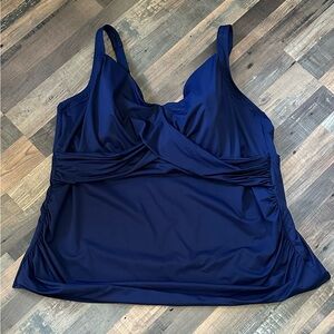 Lands' End Women's V-Neck Wrap Underwire Tankini Swimsuit Top